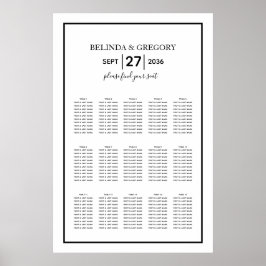 Minimalistisch zwarte witte bruiloft poster