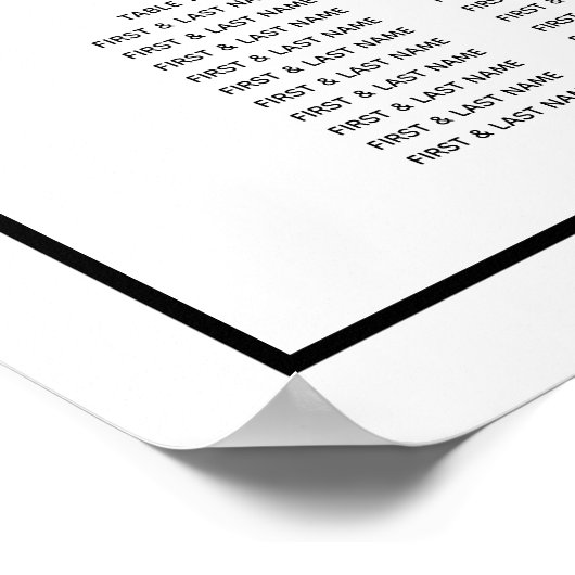 Minimalistisch zwarte witte bruiloft poster (Hoek)