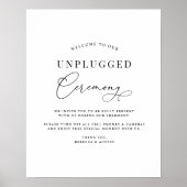 Minimalistisch zwarte witte bruiloft zonder stopco poster (Voorkant)