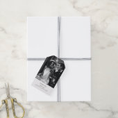 Minimalistisch zwarte witte deco-bruiloft foto cadeaulabel (Met Touw)