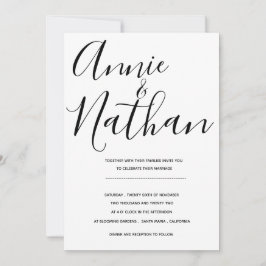 Minimalistisch zwarte witte legante weddenschap