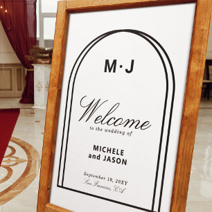 Minimalistisch zwarte witte pleister Eenvoudig Wel Poster