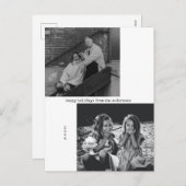 Minimalistisch zwarte witte Typografie Feestdagenkaart (Voorkant / Achterkant)