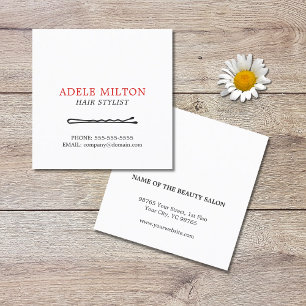 Minimalistisch zwarte witte witte bruine haarkast vierkante visitekaartje