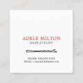 Minimalistisch zwarte witte witte bruine haarkast vierkante visitekaartje (Voorkant)