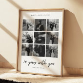 Minimalistische 10-jarige Jubileum paar foto's Poster