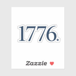 Minimalistische 1776 Patriottische Jaar Typografie Sticker