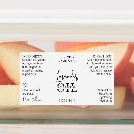 Minimalistische 1 OZ huidverzorgingsfles Waterdich Labels (Aangebracht)