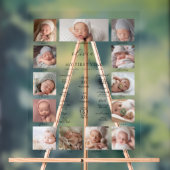 Minimalistische 1e verjaardag mijlpaal Fotocollage Acryl Bord (Neutraal)