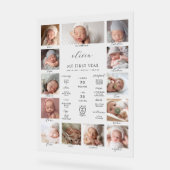 Minimalistische 1e verjaardag mijlpaal Fotocollage Acryl Bord (Hoek)