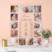 Minimalistische 1e verjaardag mijlpaal Fotocollage Acryl Bord (Huwelijk)