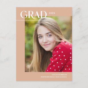Minimalistische 2025 Afstudeerder Peach Foto Gradu Briefkaart