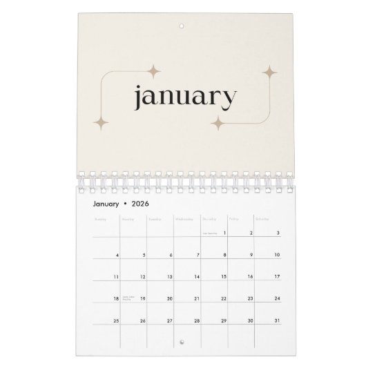 Minimalistische 2025 Desk Planner Kalender (Jan 2026)
