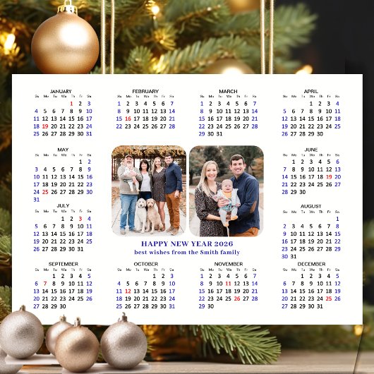 Minimalistische 2025 Kalender Modern 2 Foto Magnet