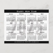 Minimalistische 2025 Kalender Modern Zwart Bedrijf Feestdagenkaart (Voorkant)