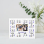 Minimalistische 2025 Kalender Moderne Familie 2 Fo Feestdagenkaart (Staand voorkant)