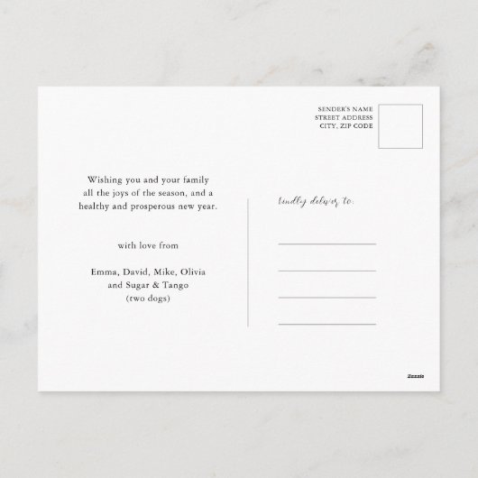 Minimalistische 2025 Kalender Moderne Familie 2 Fo Feestdagenkaart (Achterkant)