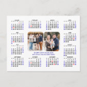 Minimalistische 2025 Kalender Moderne Familie 2 Fo Feestdagenkaart (Voorkant)