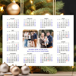 Minimalistische 2025 Kalender Moderne Familie 2 Fo Feestdagenkaart