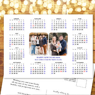 Minimalistische 2025 Kalender Moderne Familie 2 Fo Feestdagenkaart