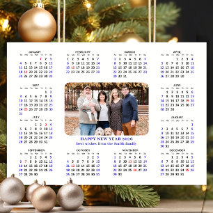 Minimalistische 2025 Kalender Moderne Familiefoto Feestdagenkaart