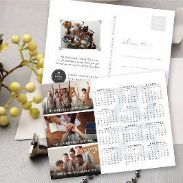 Minimalistische 2025 Kalender Nieuwjaar 3 Fotocoll Feestdagenkaart