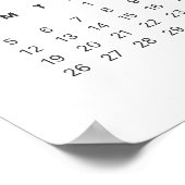 Minimalistische 2025 kalenderposter poster (Hoek)