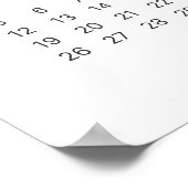 Minimalistische 2025 kalenderposter poster (Hoek)