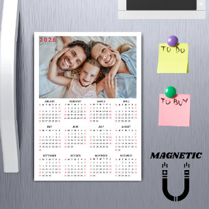 Minimalistische 2026 Agenda Foto Magneet