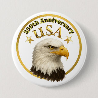 Minimalistische 250e verjaardag van de Amerikaanse Ronde Button 7,6 Cm
