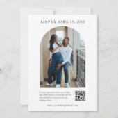 Minimalistische 2-boog foto QR-code Alles in één b Kaart (Achterkant)