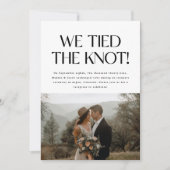 Minimalistische 2-foto bruiloft Elopement receptie Kaart (Voorkant)