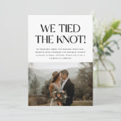 Minimalistische 2-foto bruiloft Elopement receptie Kaart (Staand voorkant)
