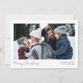 Minimalistische 2 Foto Calligrafie Prettig kerstfe Feestdagenkaart (Voorkant)