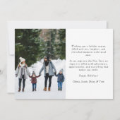 Minimalistische 2 Foto Calligrafie Prettig kerstfe Feestdagenkaart (Achterkant)