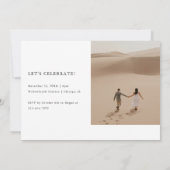 Minimalistische 2-foto Elopement bruiloft receptie Kaart (Achterkant)