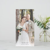 Minimalistische 2 Foto Harten Trouwkaart Bedankkaart (Staand voorkant)