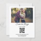 Minimalistische 2-foto QR-code RSVP trouwuitnodigi (Achterkant)