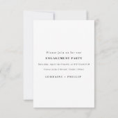 Minimalistische 2-Foto, script Verloving Feestje Kaart (Achterkant)