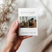 Minimalistische 2-foto's, gescript engagement fees kaart