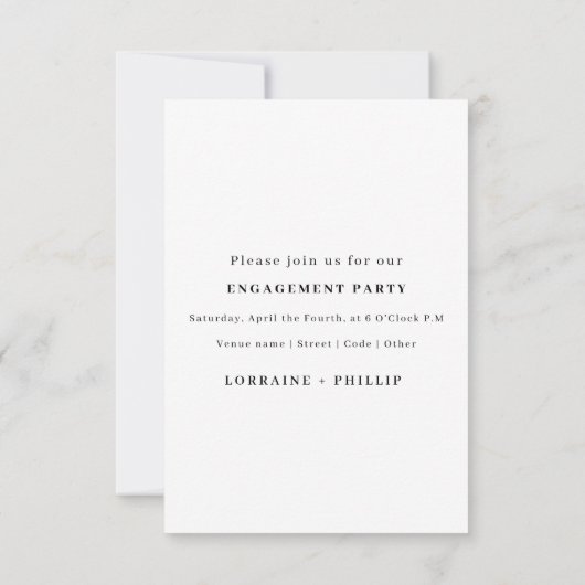 Minimalistische 2-foto's, gescript engagement fees kaart (Achterkant)