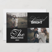 Minimalistische 2 foto's Getrouwd en helder Feestdagenkaart (Voorkant)