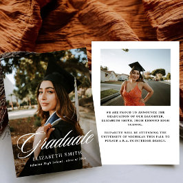 Minimalistische 2 foto's Graduation Aankondigingen