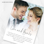 Minimalistische 2 foto's Liefde Bedankt bruiloft D Kaart