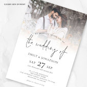 Minimalistische 2 foto's Overlay QR Code Wedding Kaart