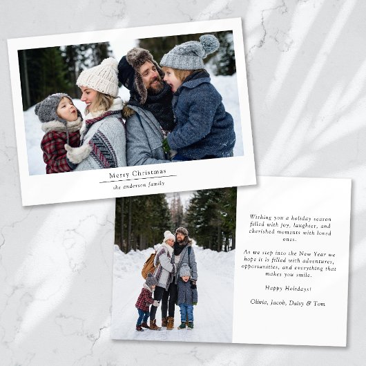 Minimalistische 2 Foto's Prettig Kerstfeest Feestdagenkaart