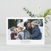 Minimalistische 2 Foto's Prettig Kerstfeest Feestdagenkaart (Staand voorkant)