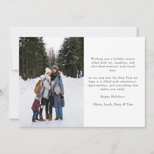 Minimalistische 2 Foto's Prettig Kerstfeest Feestdagenkaart (Achterkant)