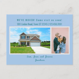 Minimalistische 2 foto's We zijn verhuisd verhuisb Briefkaart