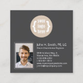 Minimalistische, 2-tonige houtskool, professionele vierkante visitekaartje (Voorkant)